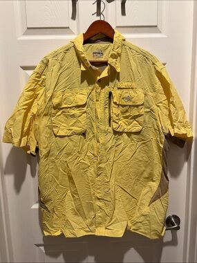 Natural Gear Yellow Short-Sleeve Men's Fishing Shirt